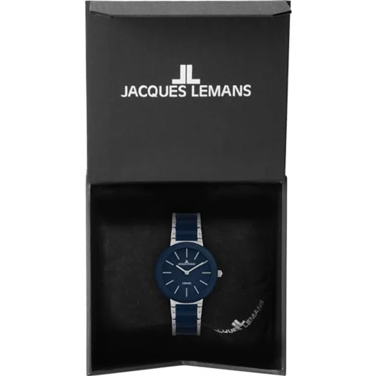 JACQUES LEMANS Monaco 42-7Y Damenarmbanduhr, Quarz, Edelstahl/Keramik, blau, 34 mm – Bild 3