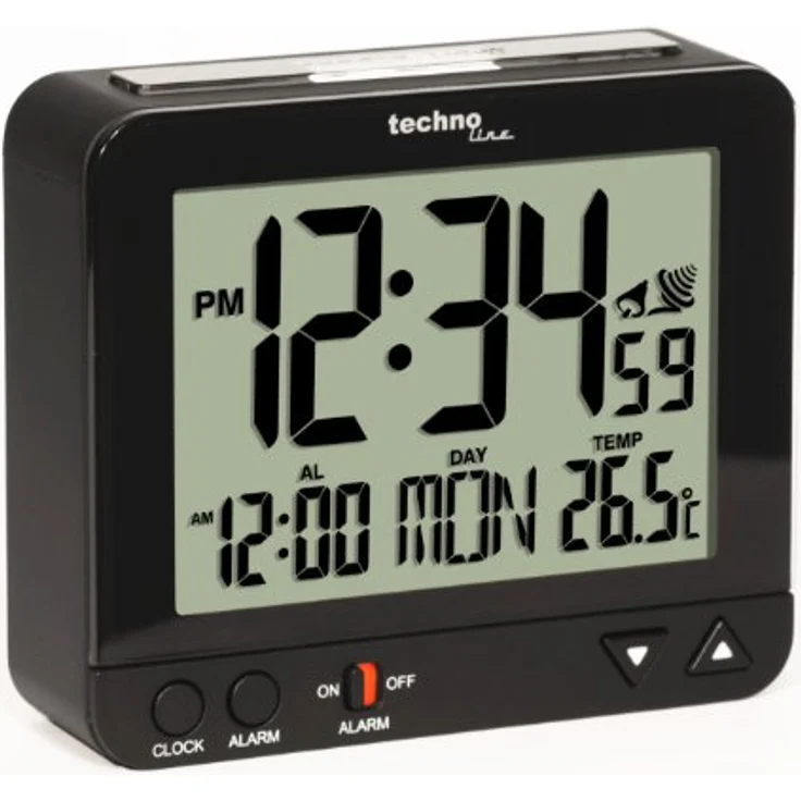 TECHNOLINE Funkwecker WT 195 mit Innentemperaturanzeige und Nachtlich, Schwarz – Bild 3