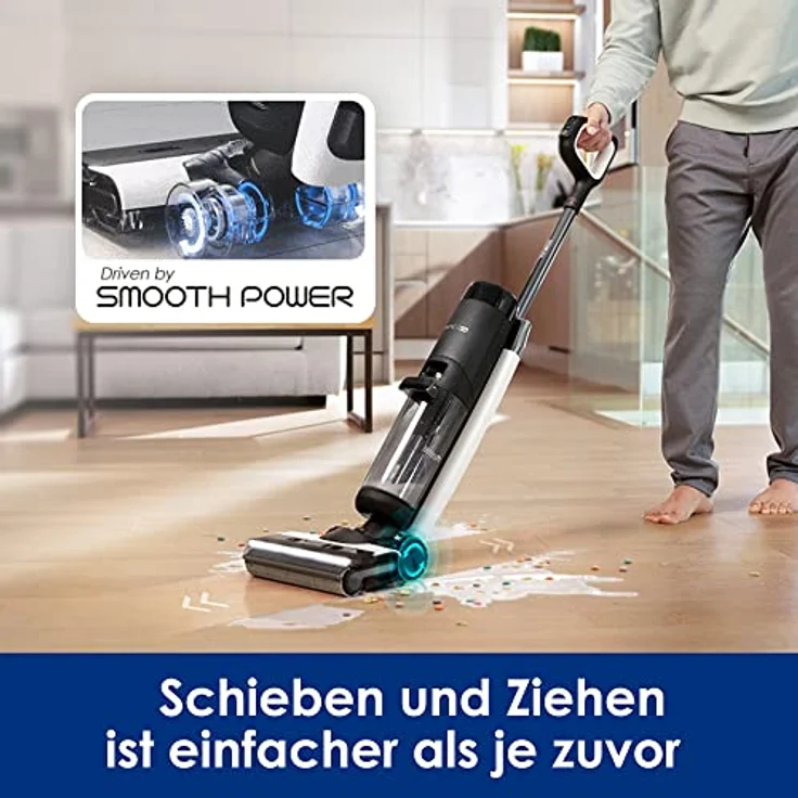 Tineco Floor ONE S7 PRO Nass- und Trockensauger kabellos, LCD-Digitalanzeige, 40min Laufzeit, für Hartböden, elektrolysiertes Wasser und Zentrifugal-Trocknung, selbstreinigend – Bild 5