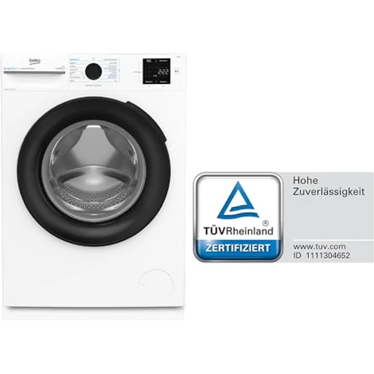 Beko BM3WFU3841X freistehende Waschmaschine, 8 kg, EnergySpin, Dampffunktion, Hygiene+, Coldwash, Weiß – Bild 5