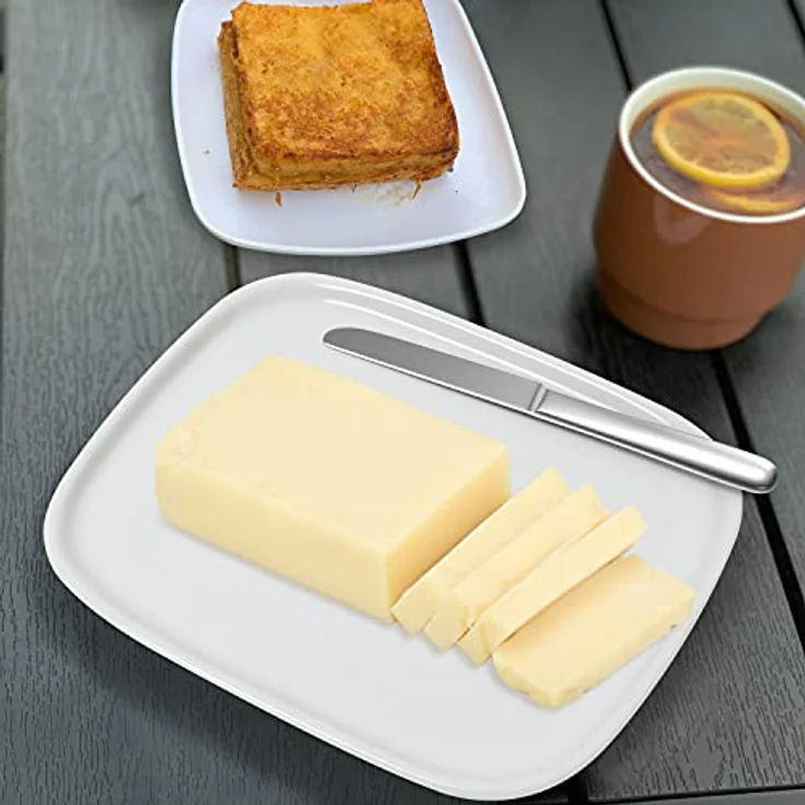 Belle Vous Weiße Butterdose Keramik mit Deckel – Butter Dose aus Keramik mit Griff – Butterdose Butter Deckel Passend für Kleine und Große Butter – Bild 5