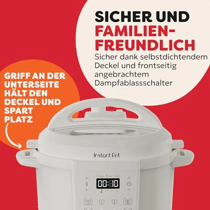 Instant Pot 7-in-1 Multikocher 5,7L – Schnellkochtopf, Schongarer, Dampfgarer, Joghurtbereiter, Edelstahl, Farbe Weiß – Bild 6