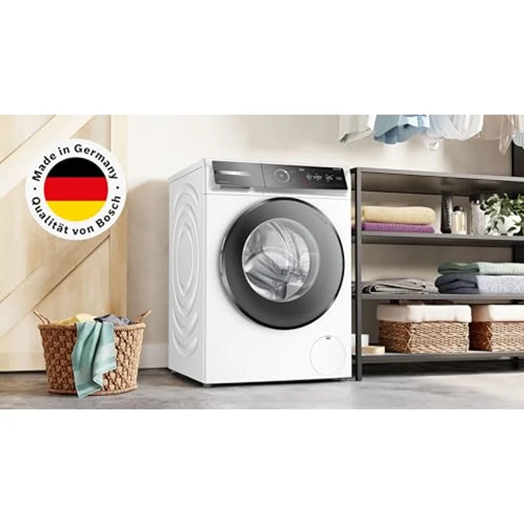 Bosch WGB244071 Serie 8, Smarte Waschmaschine 9 kg, 1400 U/min, Made in Germany, Fleckenautomaik, Iron Assist reduziert Knitterfalten, Mini Load für Einzelteile, 4D Wash System, Speed Perfect – Bild 2