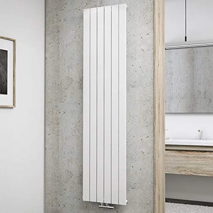 Schulte Design-Heizkörper Aachen, 180 x 46 cm, 910 Watt Leistung, Mittelanschluss, alpin-weiß, Wohnraumheizkörper für Zweirohr-Systeme