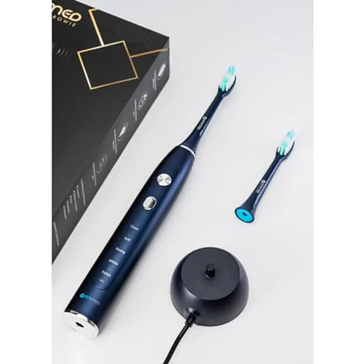 OROMED ORO-SONIC X PRO Elektrische Zahnbürste Schallzahnbürste 5 Modi Timer Etui, Akkubetrieben, bis zu 45 Tage Laufzeit, inkl. 2 Bürstenköpfen, Reiseetui - Blau – Bild 4
