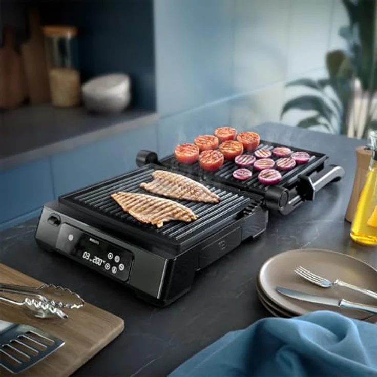 Philips Kontaktgrill 7000 Series HD6307/70, 2200 W, 8 voreingestellte Funktionen, digitale Temperatureinstellung, abnehmbare Platten – Bild 5