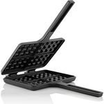 BBQ-Toro Waffeleisen I Sandwicheisen I Waffle + Pie Iron | rechteckige Doppelform aus Gusseisen, schwarz - bereits eingebrannt I Waffelmaker