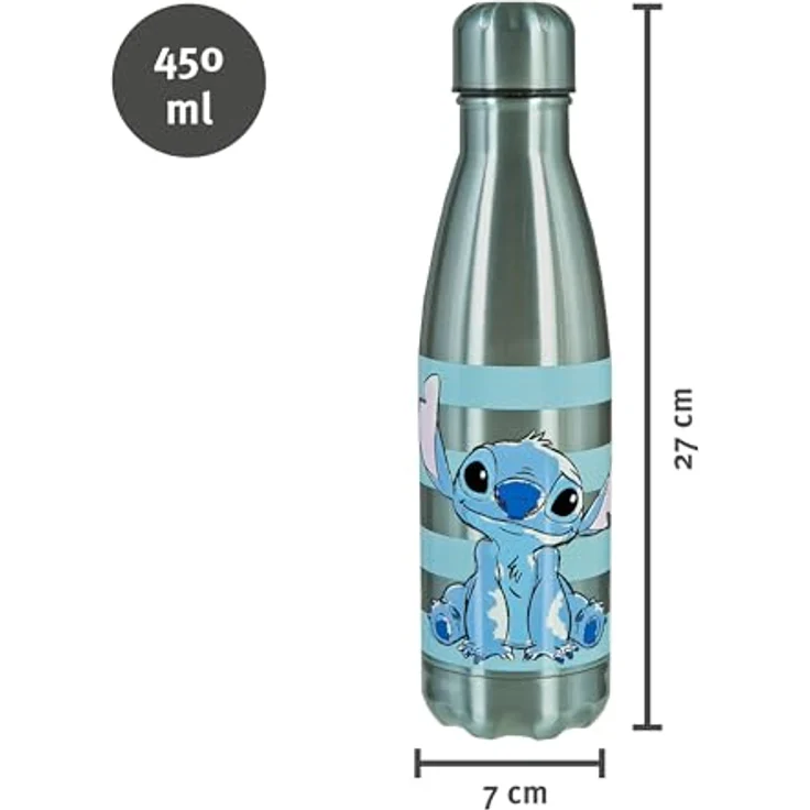 Undercover Disney Stitch Isolierflasche, doppelwandig, 500ml, auslaufsicher, ideal für Jugendliche, Thermoskanne für warme und kalte Getränke – Bild 2