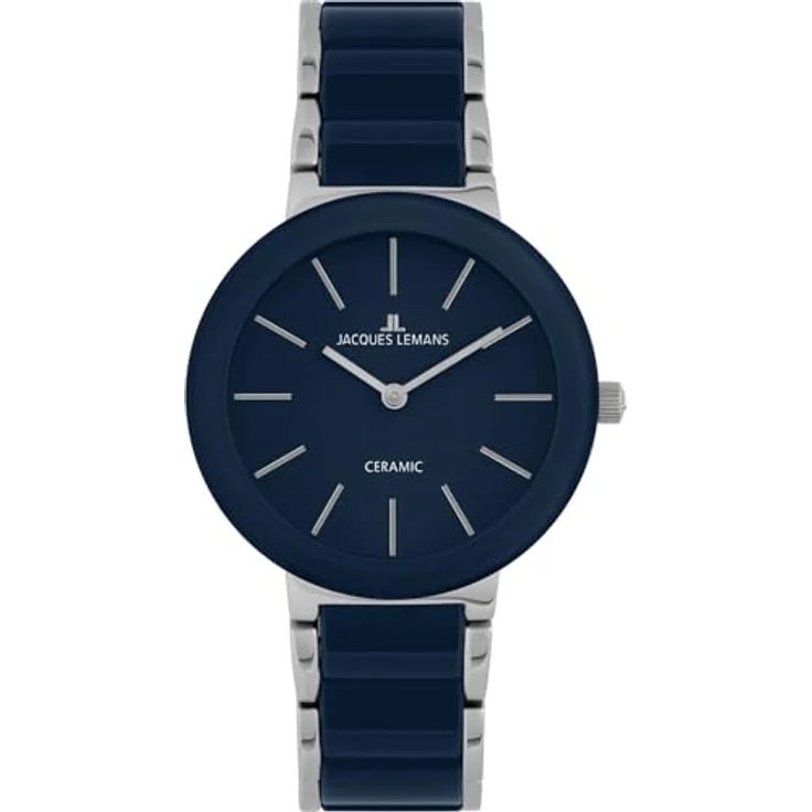 JACQUES LEMANS Monaco 42-7Y Damenarmbanduhr, Quarz, Edelstahl/Keramik, blau, 34 mm – Bild 1