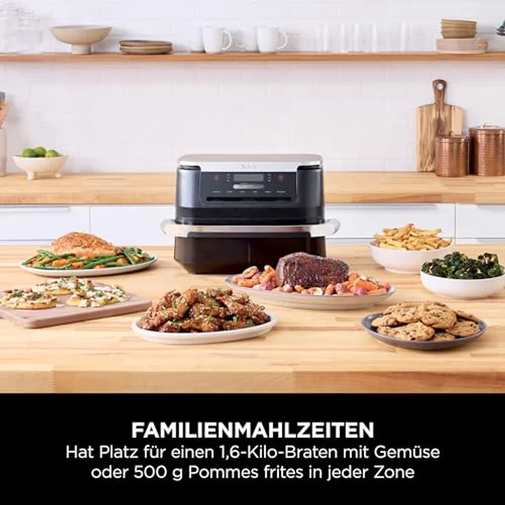 Ninja FlexDrawer Heißluftfritteuse AF550EU, 6 Liter, Schwarz, Dual Zone, 6-in-1, Antihaft, spülmaschinenfest – Bild 5
