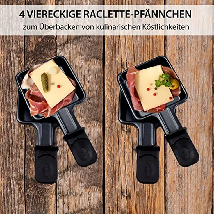 Syntrox RAC-600W Thurgau Raclette-Grill, 2 x 10,2 x 20,5 cm, Antihaftbeschichtet, 600 Watt – Bild 10