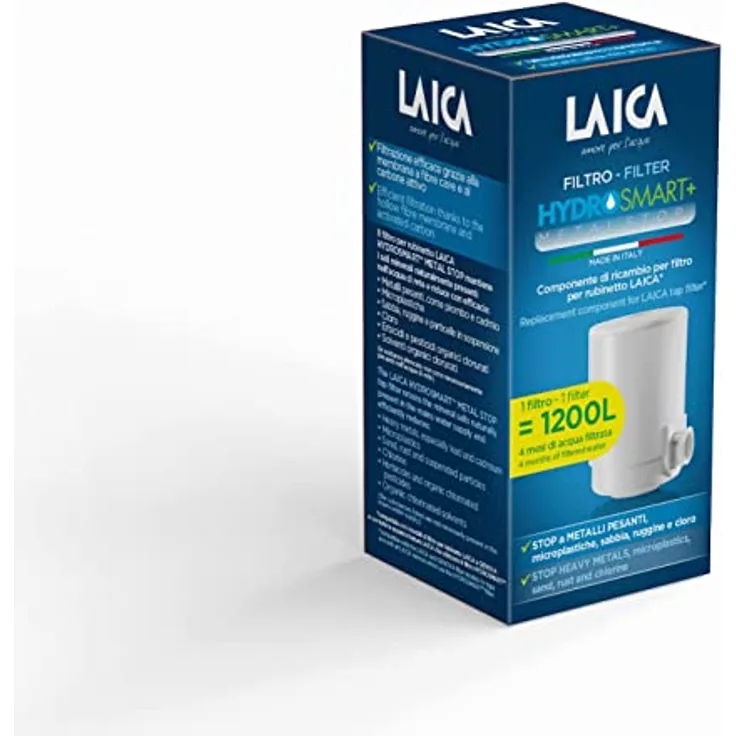 Laica Wasserhahnfilter FR01M01, effektiver Wasserfilter mit 1200 Litern Filterkapazität, weiss