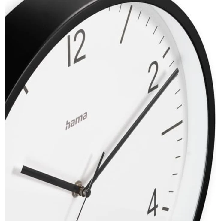 Hama Funkwanduhr "Lanzarote", DCF-Funkuhr mit Hygrometer und Thermometer, Ø 35cm, Schwarz, geräuscharm – Bild 4
