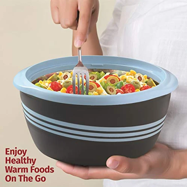Pinnacle Servierschüssel für Salat - Suppenteller - Thermo-Schüssel mit Deckel - tolle Schüssel für Urlaub, Abendessen und Party 3er Set 3,6 qt Blau – Bild 5