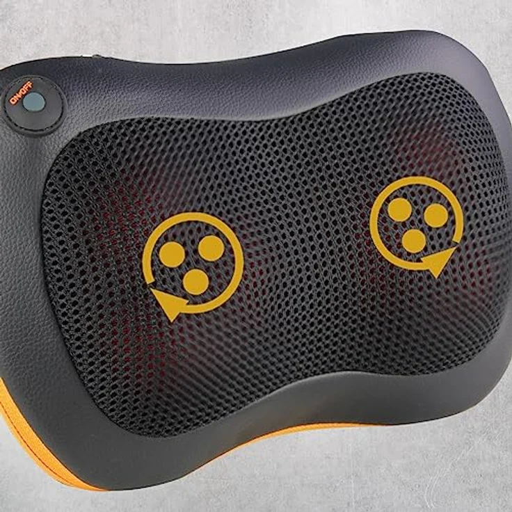 Belena Shiatsyou Massagekissen - Druckmassage mit 6 Shiatsu-Massageköpfen inkl. Licht und Wärmefunktion - Doppelrotationsmassage - Nacken, Schultern, Rücken, Ober- und Unterschenkel – Bild 3