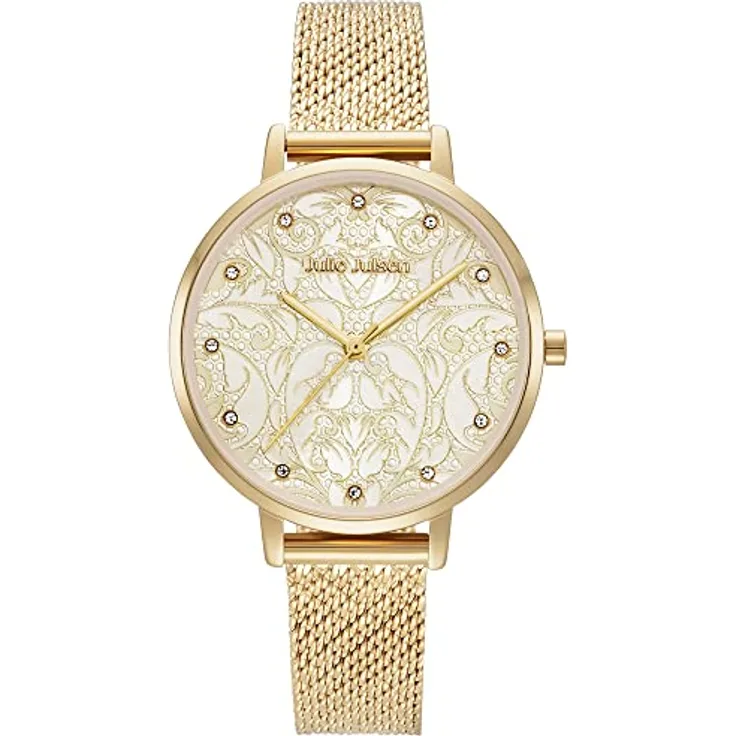 Julie Julsen JJW1418YGME Garden Damenuhr Edelstahl 3 bar Analog Gold, mit Zirkonia verziert