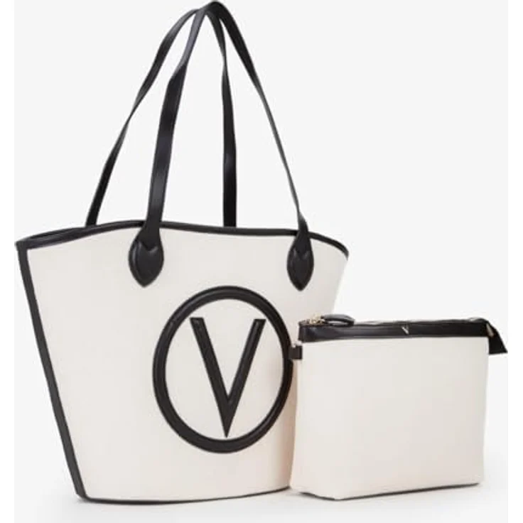 Valentino Covent Shopper Tasche, 28.5 cm x 12 cm x 26.5 cm, 100% Canvas, schwarz – Bild 3