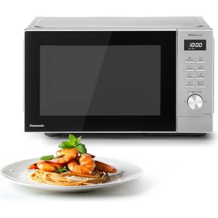 Panasonic NN-SD36QSEPG, Solo-Mikrowelle mit 1000 Watt, 29 l Volumen, Silber, Inverter-Technologie, automatische Auftaufunktion – Bild 1