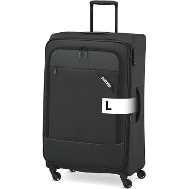 paklite DERBY Reisekoffer 4 Rollen, erweiterbar, Weichschalen Trolley mit Dehnfalte, TSA Schloss, 77 cm, 102-115 Liter, anthrazit – Bild 1