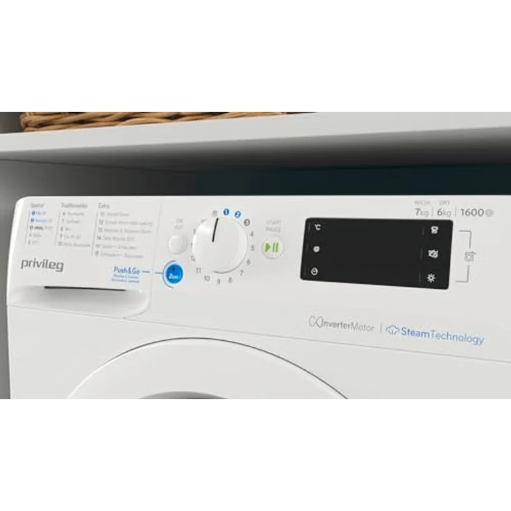 Privileg PWWTV X 76G6 DE N Waschtrockner, Frontlader, 1600 U/min, 7 kg Waschen, 6 kg Trocknen, EEK E, Inverter-Motor, Push & Go, Mehrfachwasserschutz – Bild 3