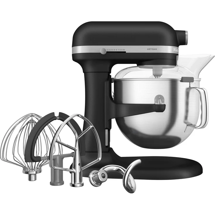 KitchenAid Küchenmaschine 5KSM70SHXEBK, 375 W, 6,6 l Schüssel - Leistungsstarke Küchenmaschine in neuem Design, knetet 3,9 kg Brotteig – Bild 1