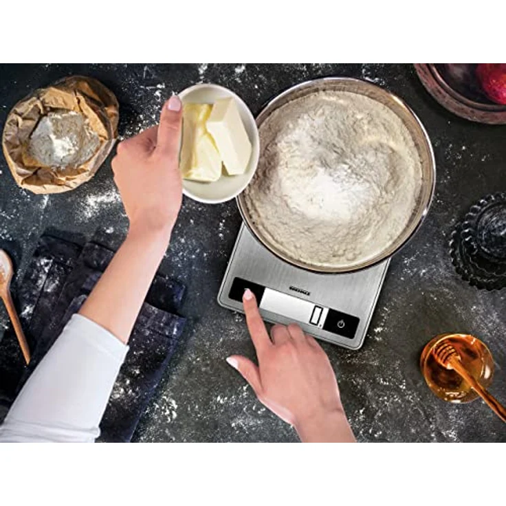 Soehnle Page Profi 200, digitale Küchenwaage, silber, Gewicht bis zu 15 kg (1-g-genau), Haushaltswaage mit patentierter Sensor-Touch-Funktion, elektronische Waage inkl. Batterien – Bild 5