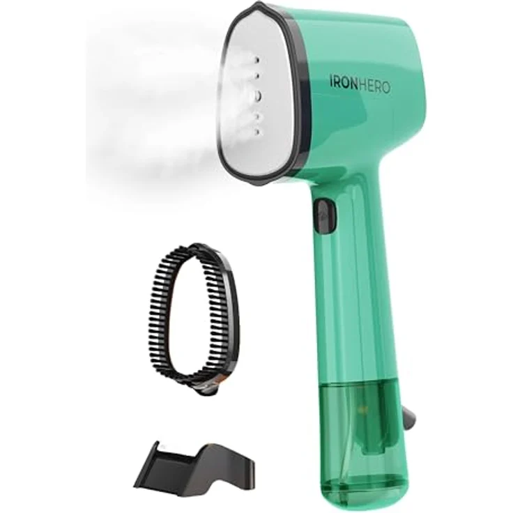 Cecotec IronHero V-1500, Tragbare Dampfbürste mit 1500 W, 25 g/min Dampfausstoß, Mintfarbe, Aluminiumsohle – Bild 1