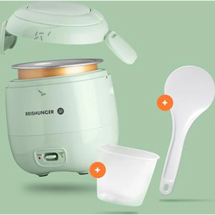 REISHUNGER Mini Reiskocher Starter Set - 0,3 L - Salbeigrün - Elektrischer Reiskocher für 1-2 Portionen mit 8 Reissorten – Bild 5