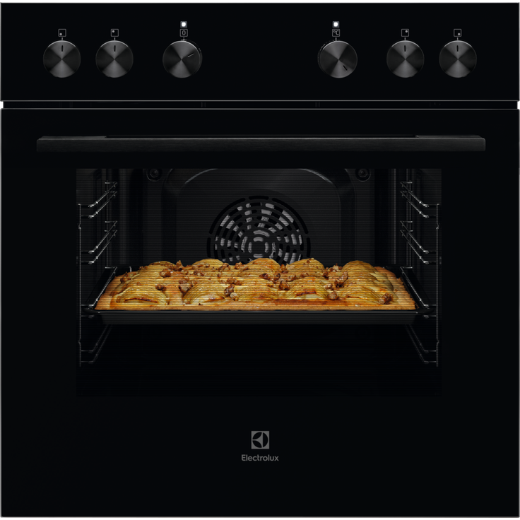 Electrolux KEHLH00BK, Backofen mit Even Cooking System, AquaClean, abnehmbarer Glastür, grillt für goldbraune Ergebnisse, schwarz