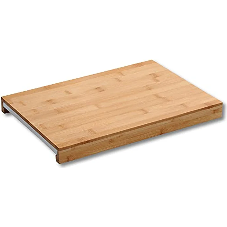 Kesper | Schneidebrett mit Auffangschale, Material: Bambus, Kunststoff, Maße: B: 38 x T: 25 x H: 3,5 cm, Farbe: Braun, Weiß | 58352 – Bild 3