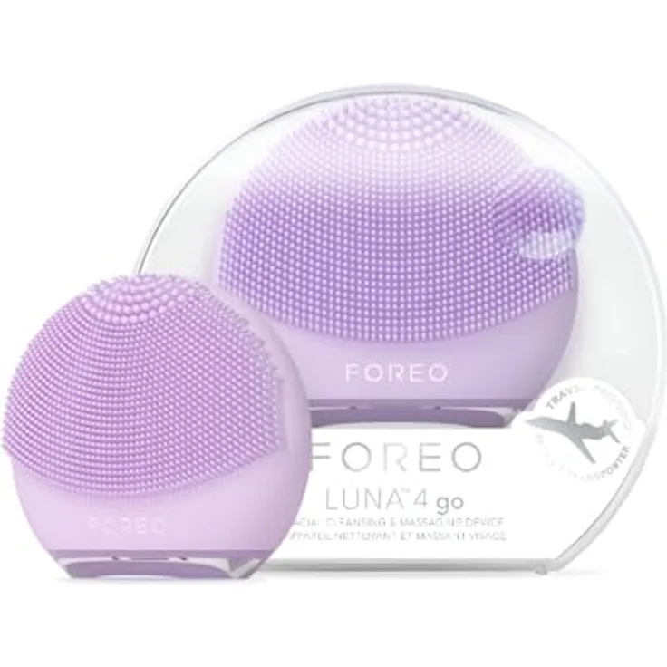 FOREO LUNA™ 4 go Lavender, 2-in-1 Gesichtsreinigungsbürste mit T-Sonic™ Pulsationsintensitäten und straffender Massage