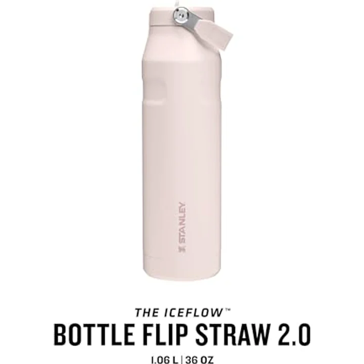 Stanley Flip Straw 2.0 Trinkflasche 0.7L - Auslaufsicher, BPA-frei, Kühlt 12 Stunden und hält 3 Tage eisgekühlt - Spülmaschinenfest, Rose Quartz – Bild 3