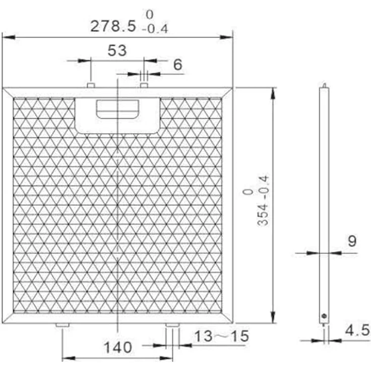 NEG Fett-Filter 3er Set FF30-36, Aluminium-Fettfilter für NEG Inselhaube NEG36-AT(2), spülmaschinengeeignet, 5-lagige Filtration – Bild 3