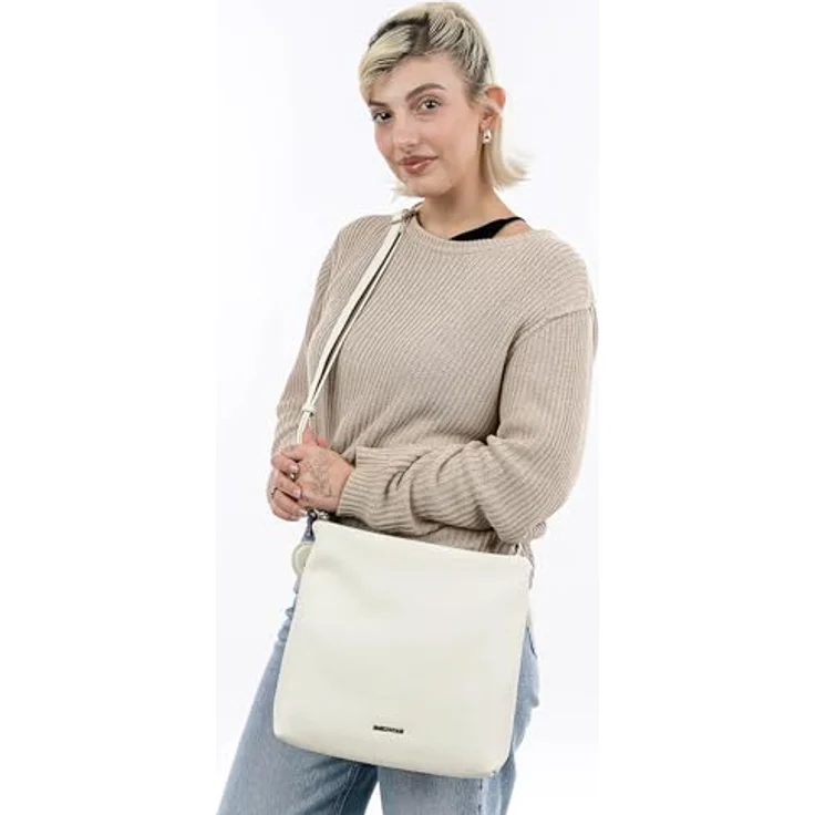 EMILY & NOAH E&N Enie Umhängetasche in Echtleder-Optik mit Reißverschluss, zweifarbig, Damen – Bild 3