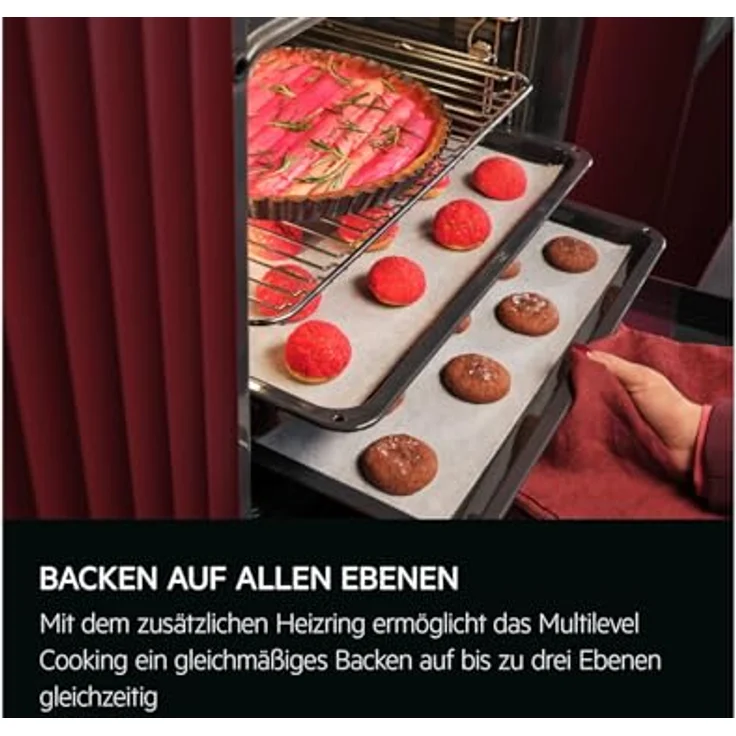 AEG NBU5A10CM SurroundCook® Backofen, Edelstahl, 8 Backofenfunktionen, Aqua-Reinigungsfunktion, Multilevel Cooking mit Ringheizkörper – Bild 5