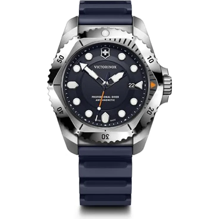 Victorinox Herren Armbanduhr Dive Pro Ø 43 mm, Swiss Made, Analog Quarz, Wasserdicht bis 300 m, Saphirglas, Kautschuk-Armband, Blau – Bild 1