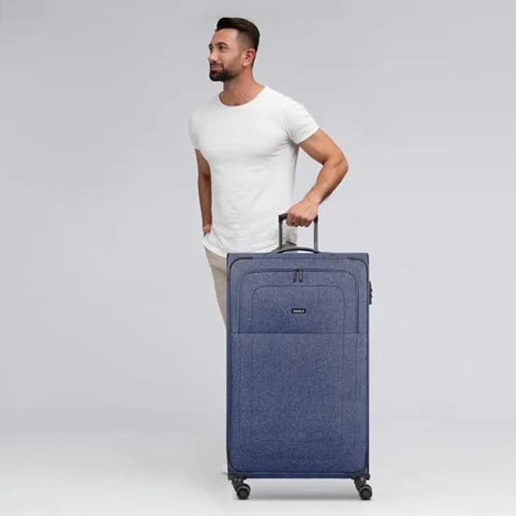 Redolz Essentials 12, XL 4-Rollen Trolley 90 cm, 130 l, sehr groß, blau, mit TSA-Schloss und intelligentem Innenleben – Bild 4