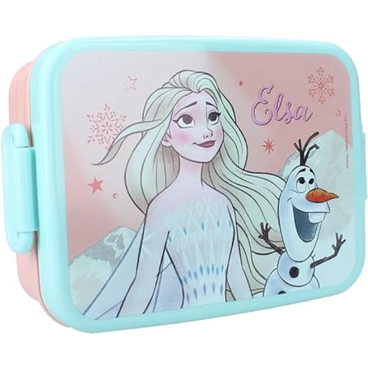 Disney Die Eiskönigin Frozen Lunchbox, vielseitige Brotdose für Schulpausen, 5 cm hoch, 16 cm breit, 13 cm tief, ab 3 Jahren – Bild 1