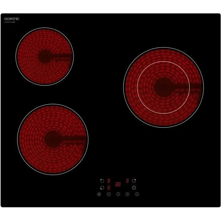 Oceanic 3-Zonen Induktionskochfeld, 5200W, 60 cm, Schwarz