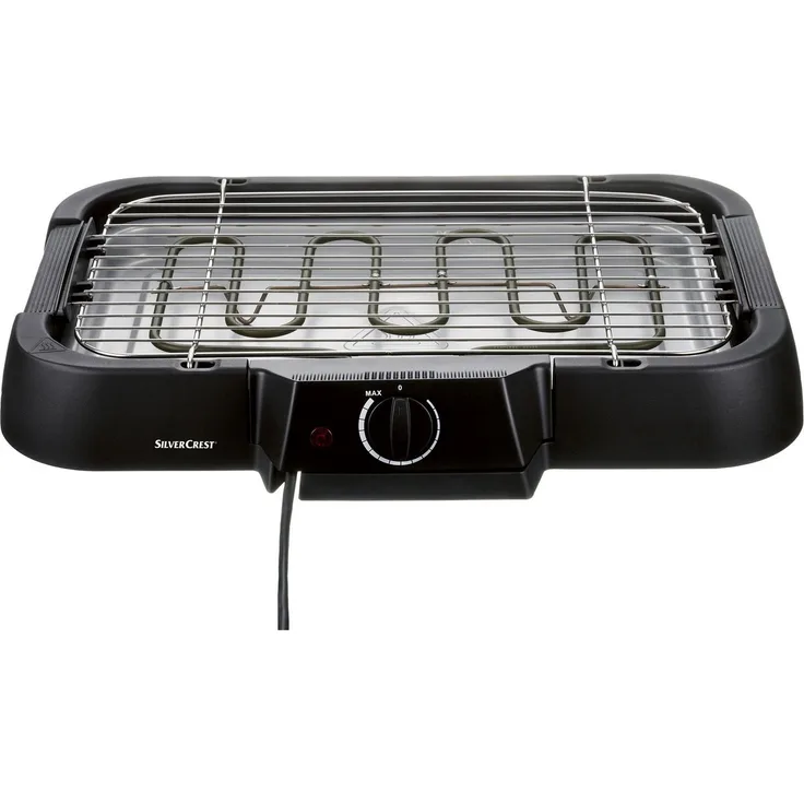 SilverCrest STGE 2000, Elektro-Tischgrill mit 2000 W, höhenverstellbarem Edelstahl-Grillrost und abnehmbaren Heizelement