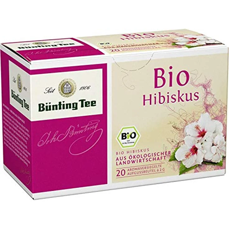 Bünting Tee Bio Hibiskus, 20 Tassenbeutel – Bild 1