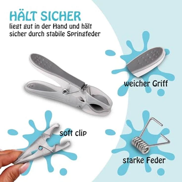 ProHome Wäscheklammern Kunststoffklammerset für Wäsche Haushalt, Farbechtes Klammerset, Textilklammer hergestellt in der EU, Grün und Grau – Bild 3