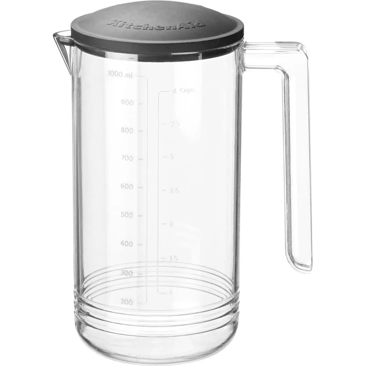 KitchenAid 5KSM1JA Entsafter-Aufsatz, 2-stufige schonende Entsaftung, 1L Krug, inkl. Einfüllöffnung, Einfülltablett, Stopfer, Kunststoff, Edelstahl, transparent, silber – Bild 8