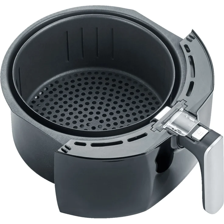 Severin FR 2430 Heißluftfritteuse, 1.500 W, 3,2 L Kapazität, 400 g Frittiermenge, Temperaturbereich 80 - 200 °C, Timer, antihaftbeschichtet, edelstahl-schwarz – Bild 3