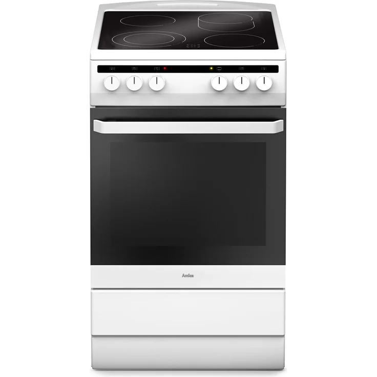 Amica SHC 11543 W, Herd, A, Standgerät, Betriebsart Ofen elektrisch, Betriebsart Kochfeld elektrisch, Anzahl Kochfelder 4, Volumen 66 l, Breite 50 cm, Selbstreinigung nein, Ober-Unterhitze (konventionell) + Umluft – Bild 2