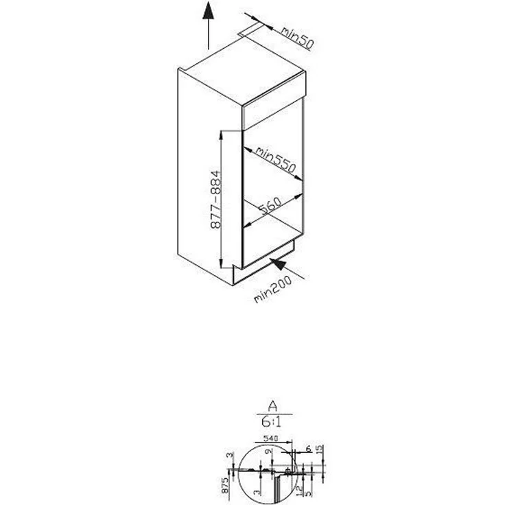 Amica EGS 16173 Gefrierschrank, Einbau, vollintegrierbar, weiß, Lagerzeit bei Störung 11 h, Breite 54 cm, Energieklasse E – Bild 11