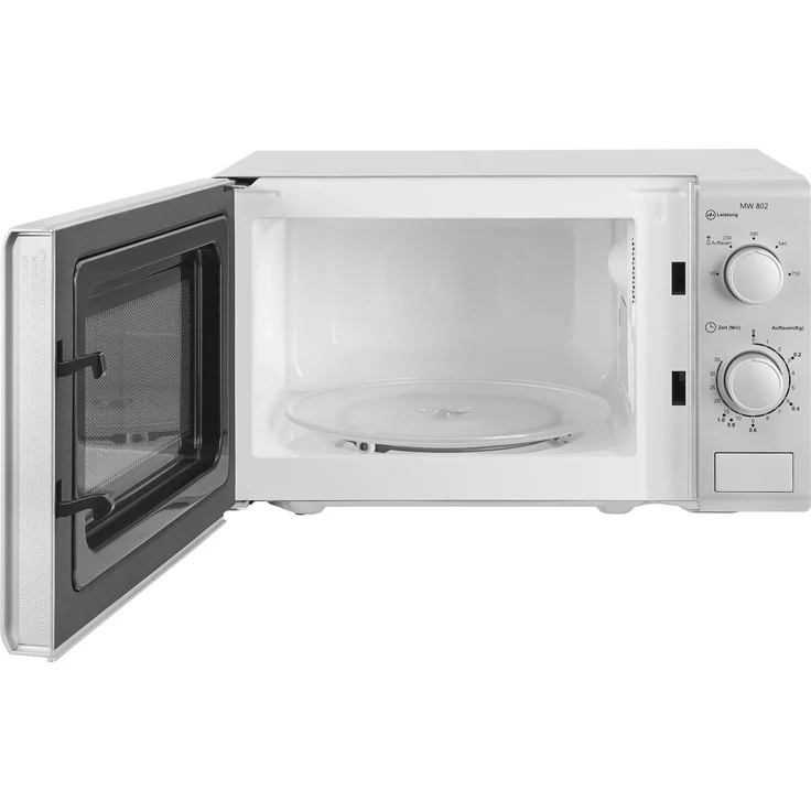 Exquisit MW 802 Mikrowelle, Standgerät, 20 Liter Garraum, 700 Watt, Auftauen, silber – Bild 4