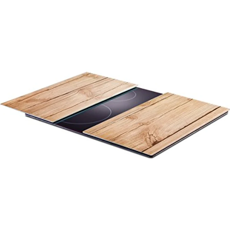 Zeller 26277 Herdabdeck-Schneideplatten Wood, 2-er Set, Glas – Bild 3