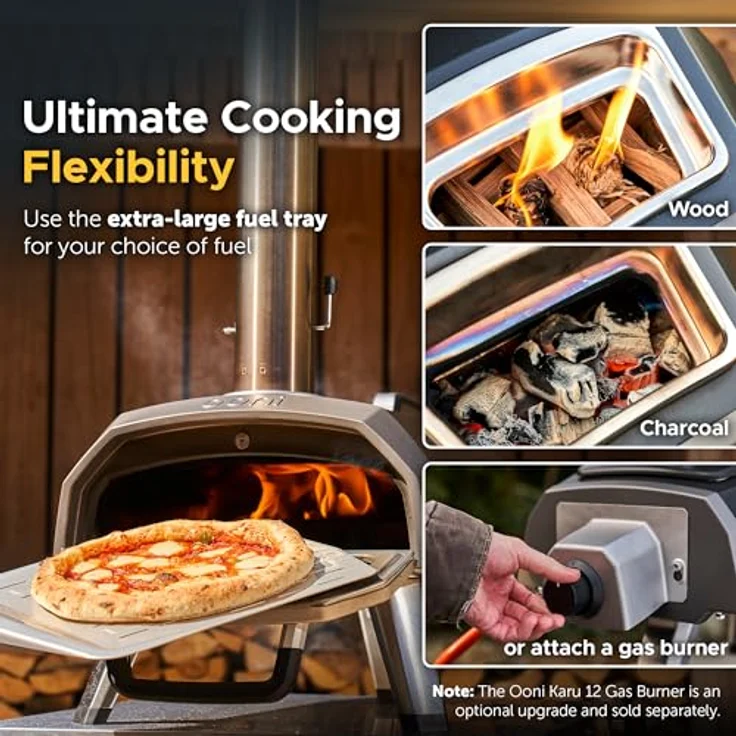 Ooni Karu 12G tragbarer Holz-, Holzkohle- oder Gasofen, Outdoor Pizzaofen, multi-brennstofffähig – Bild 4