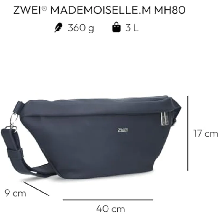 Zwei Mademoiselle.M Umhängetasche 40 cm, buntes Nubuk in blau, 100% Polyurethan – Bild 2